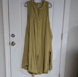 Free People Green Button-Down Dress